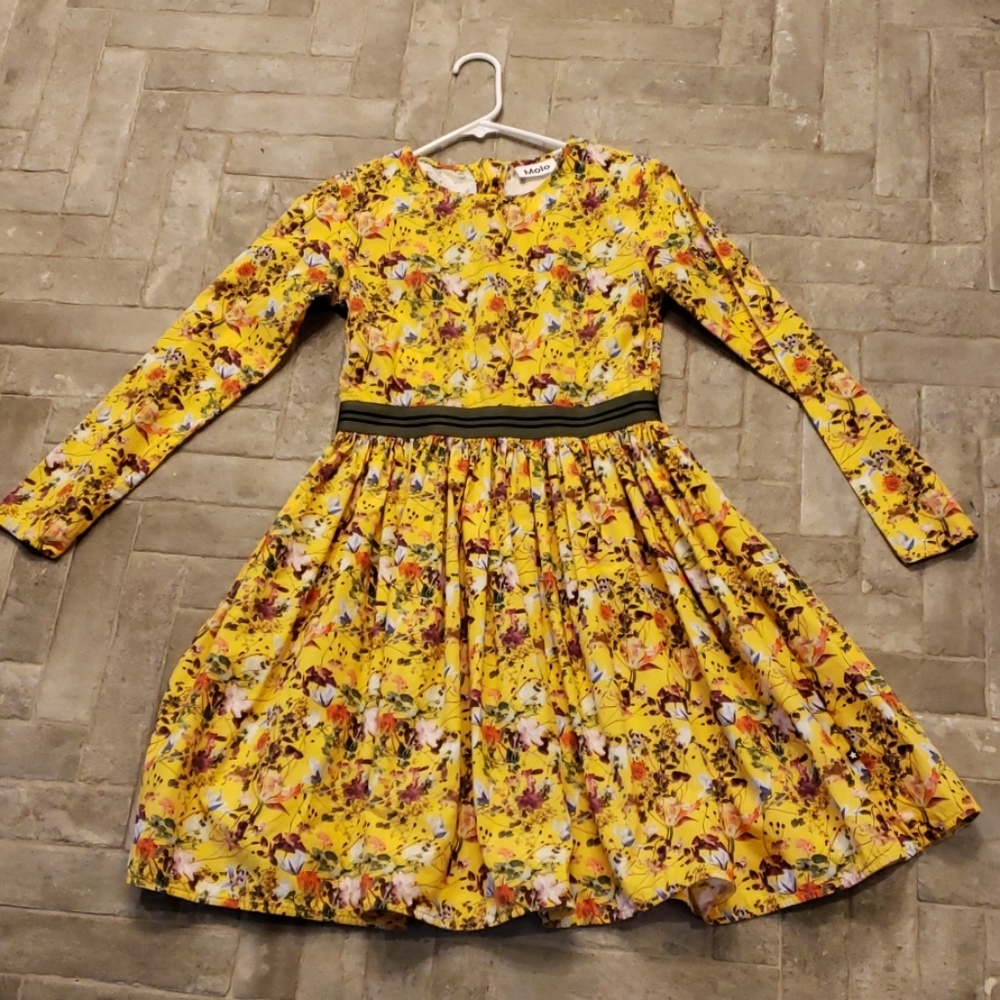 Bright yellow floral dress